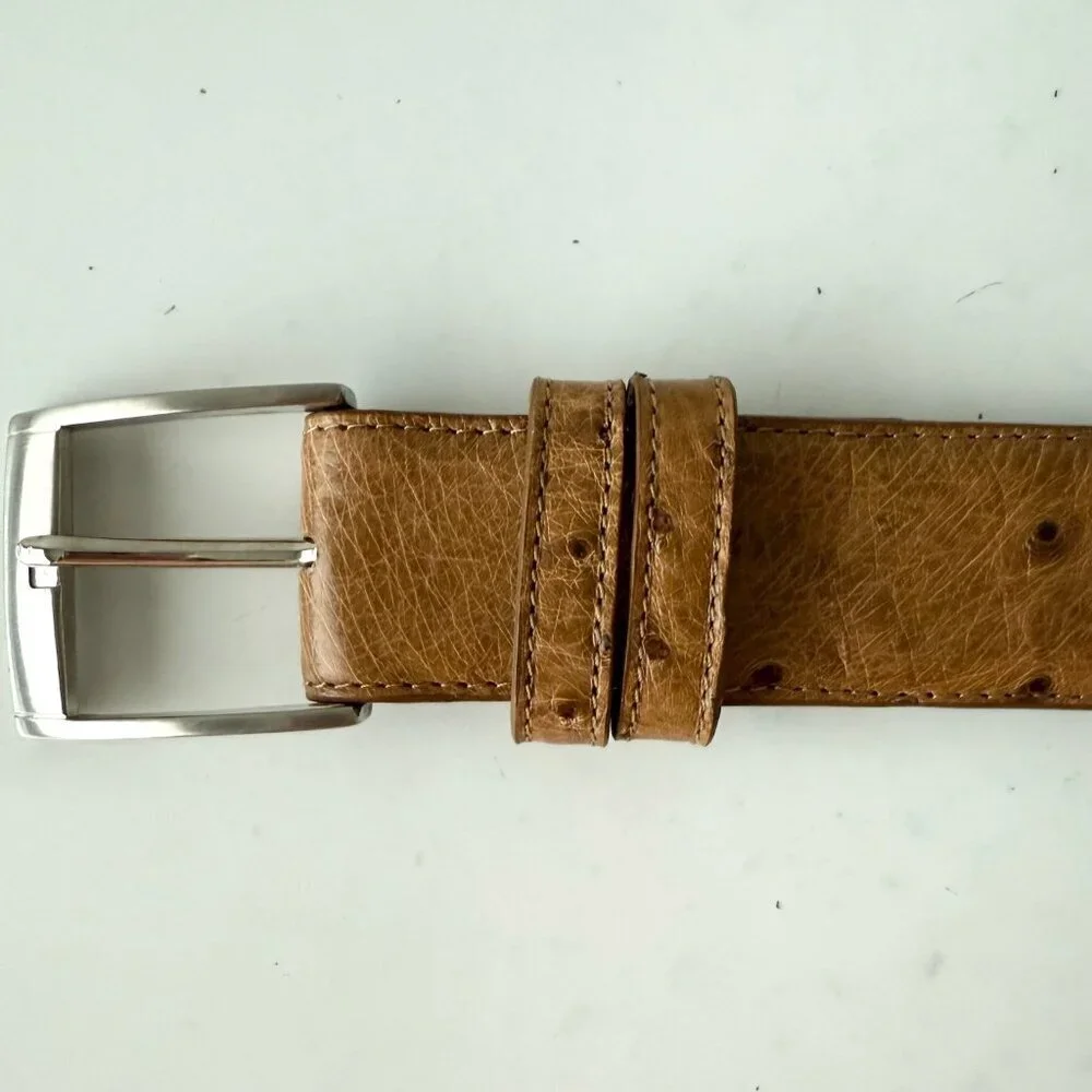 NEW Rod Patrick Mens Western Belt MAD DOG SADDLE FULL QUILL OSTRICH 1.5